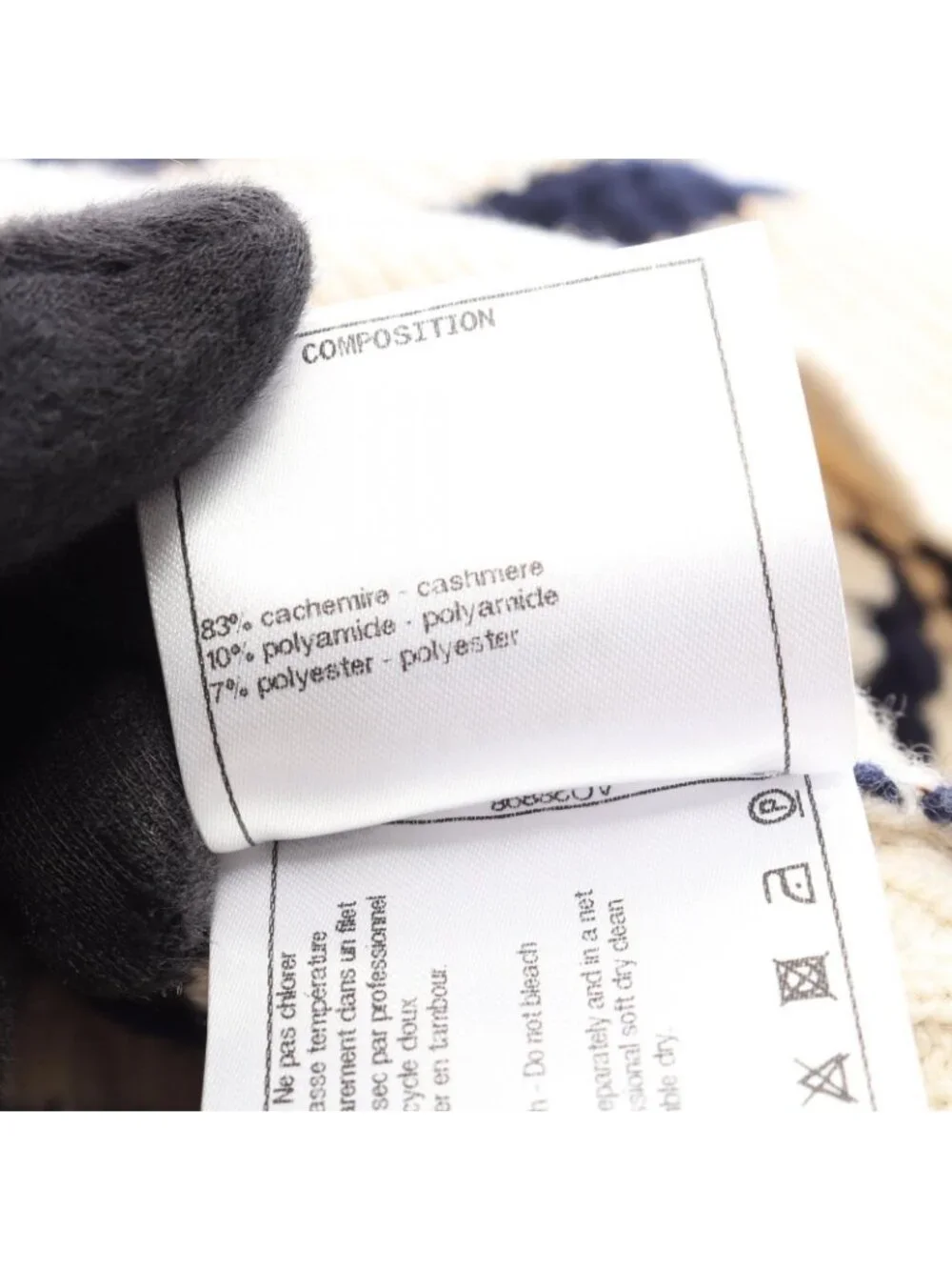 Chanel Knit CC Logo Sequined Border Cashmere Sweater